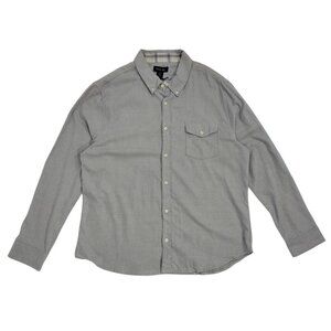 Porter + Ash Mens Gray Button-Up Shirt L/S 95% Cotton 5% Cashmere M/L, NWT